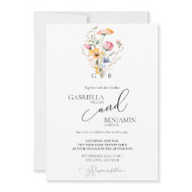 Prado de Flores Silvestres Aquarela Casamento Boho
