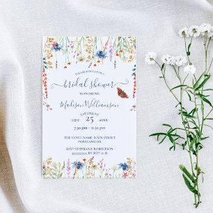 Convites Prado de Flores Silvestres & Chuveiro de Noiva Bor