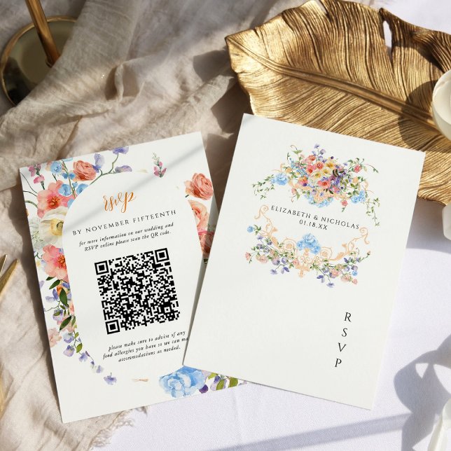 Convites Prado de Flores Silvestres | Crista de Casamento F (Criador carregado)