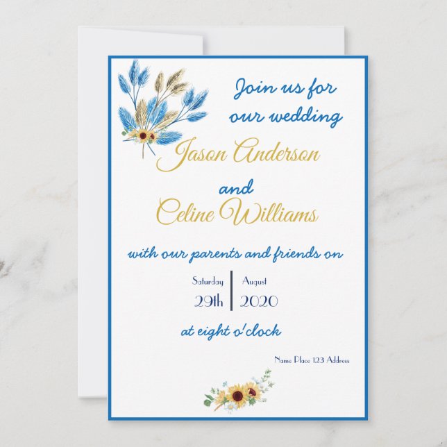 Convites Prados de Pampas e Sunflower Invitation (Frente)