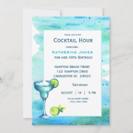 Convites Praia Birthday Cocktail Party Margarita