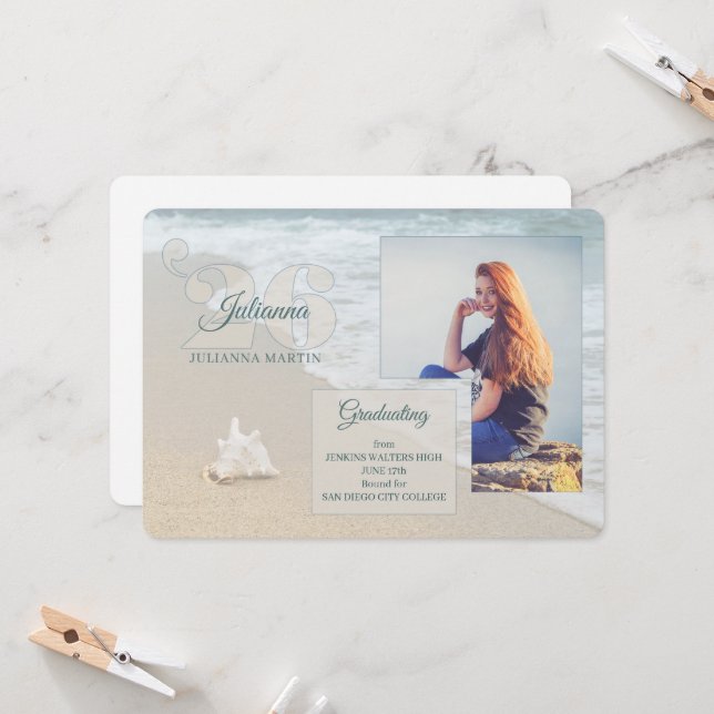 Convites Praia - Classe de Graduação 2025 (Frente/Verso In Situ)