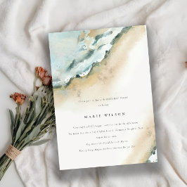 Convites Praia da Areia Costeira do Mar em Qualquer Idade A