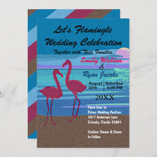 Convites Praia da Celebração do Casamento Flamingle do vamo