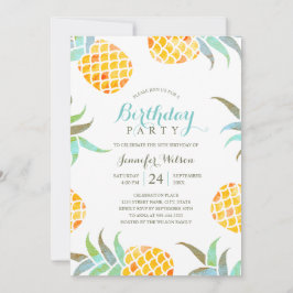 Convites Praia de Abacaxi de Verão Festa de aniversário tro