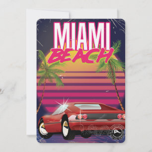 Convites praia de Miami, viagens vintage da Flórida dos ano