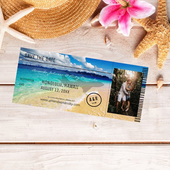 Convites Praia - Destino do Oceano com Foto e Plano (Criador carregado)