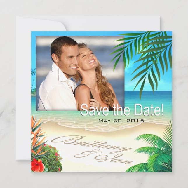 Convites Praia Exótica (Peça-me para colocar seu nome na ar (Frente)