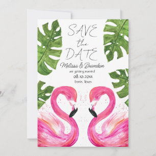 Convites Praia Flamingo Rosa Deixa Casamento Tropical