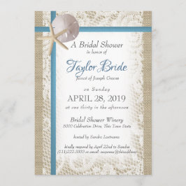 Convites Praia Romântica e Chá de panela Azul Lace