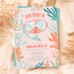 Convites Praia Scuba mergulhando aquarela vida marinha Swee<br><div class="desc">Vamos entra e se diverte muito! Faça um salto na sua doce festa de aniversário 16 com nossos convites para ilustração da vida do mar de mergulho em Scuba de Verão, em cor-de-água, em cor-de-rosa pastel. Perfeito para o aventureiro submarino em você! Apresentando uma máscara de ronco cheia de peixes,...</div>
