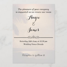 Convites Praia Sunset Wedding Vows Renewation Invitation