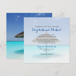 Convites Praia Tropical com Casamento de Guarda-chuvas Atin