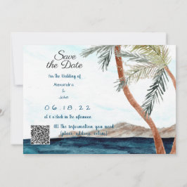Convites Praia Tropical com Luzes Salve a Data