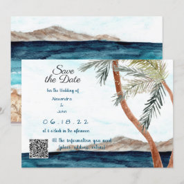 Convites Praia Tropical com Luzes Salve a Data