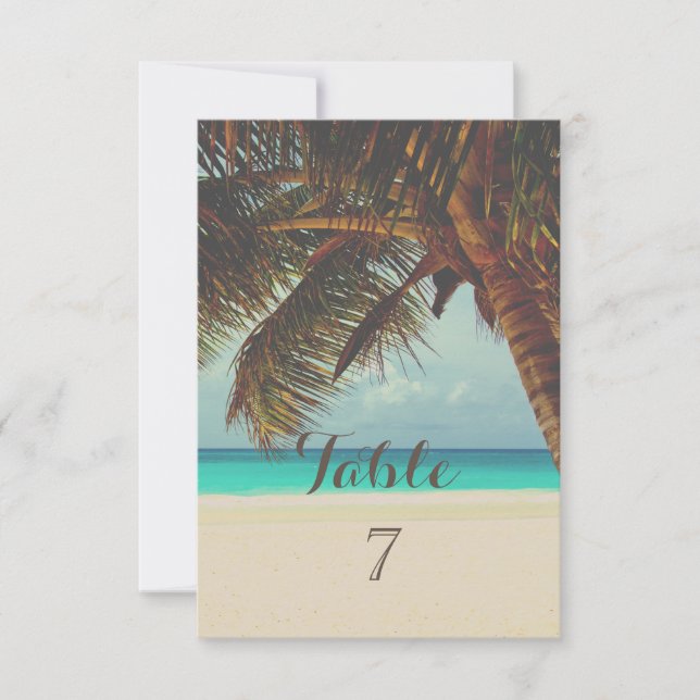 Convites Praia Tropical,Palm Mesa Card (Frente)