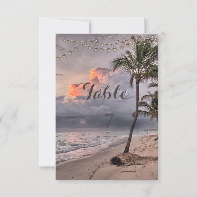 Convites Praia Tropical,Palm Mesa Card (Frente)