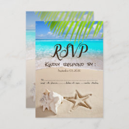 Convites Praia Tropical, Seastar, RSVP de Seashell