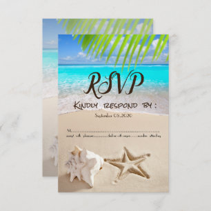 Convites Praia Tropical, Seastar, RSVP de Seashell
