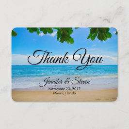 Convites Praia Tropical Sol Areia e Mar Casamento Obrigado