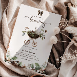Convites Pram 'Baby is Brewing' Coffee Baby Shower