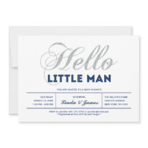 Prata, Azul-Marinho | Tipografia Moderna para Chá 