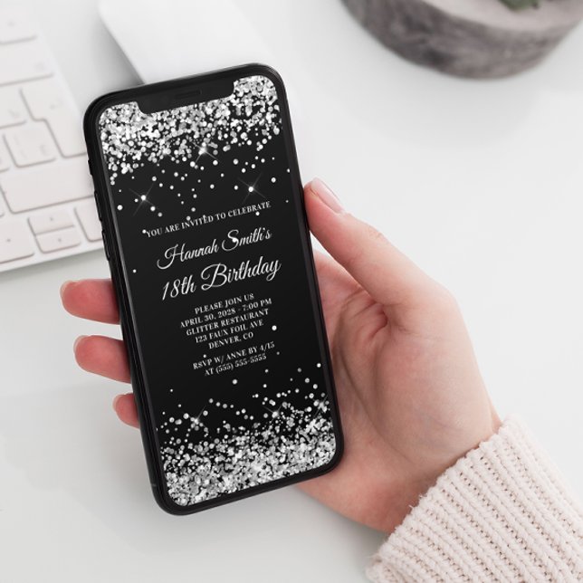 Convites Prata da Loteria e Negra 18º aniversário (Criador carregado)