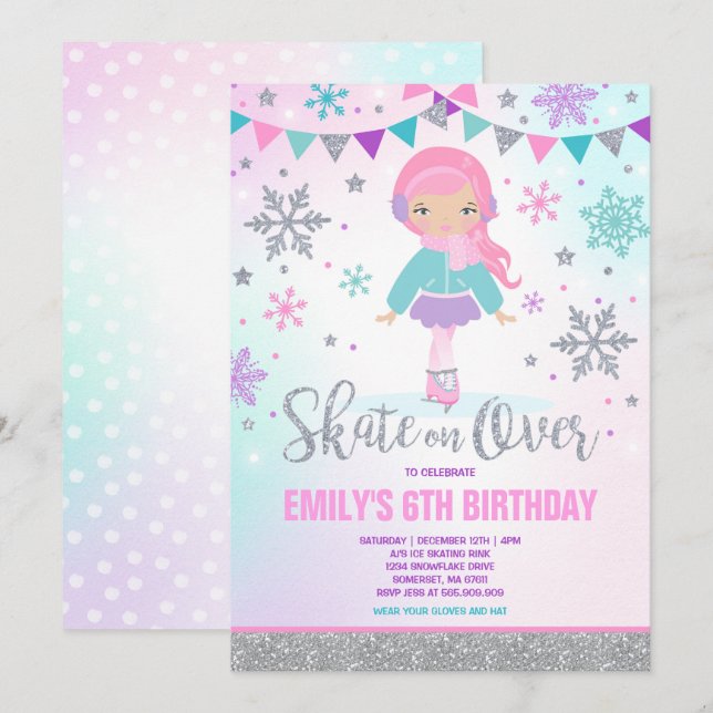 Convites Prata do Partido da Pele de Gelo de Concurso (Frente/Verso)