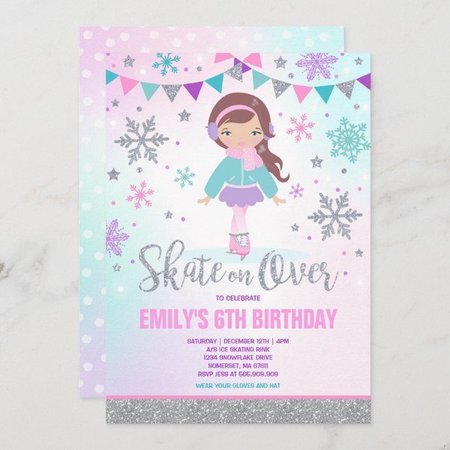 Convites Prata do Partido da Pele de Gelo de Concurso (Frente/Verso)