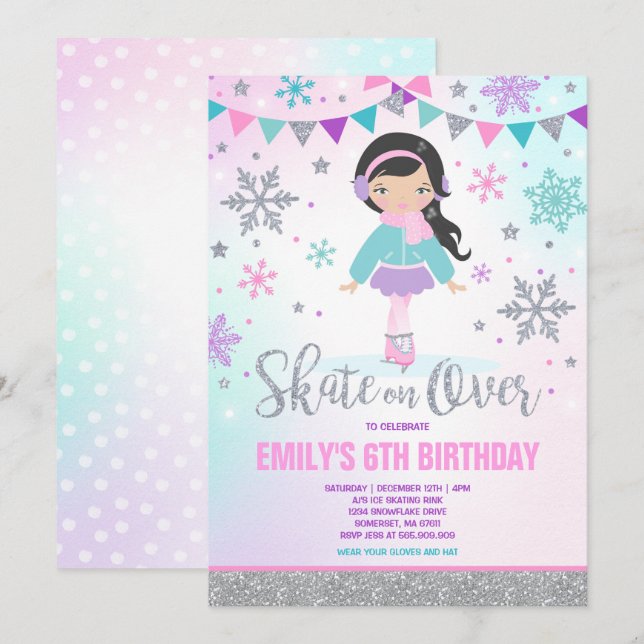 Convites Prata do Partido da Pele de Gelo de Concurso (Frente/Verso)