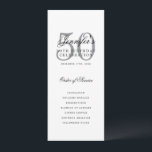 Convites Prata do programa de Festa de aniversário 50º Eleg<br><div class="desc">Design de "Programa de Festa de aniversário" elegante com tipografia formal de script e texto personalizado.</div>