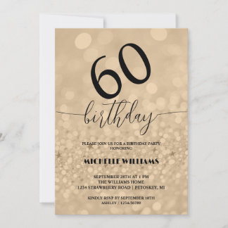 Convites Prata Dourado Glitter Caligrafia Aniversário