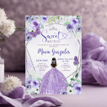 Convites Prata e Doce Roxo, 16 Festas de aniversário<br><div class="desc">Prata e Doce Roxo,  16 Festas de aniversário</div>