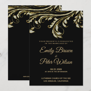 Convites Prata E Ouro Diamantes Redemoinho Casamento