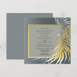 Convites Prata Elegante e Janto de ensaio tropical Dourado