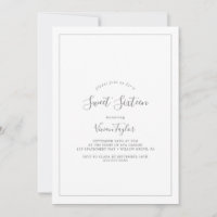 Prata Minimalista Doce 16 de aniversário