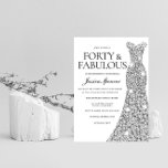 Convites Prata Sparkle 40 e aniversário de 40 anos fabuloso<br><div class="desc">Silver Sparkle Dress 40 e Fabuloso aniversário de 40 anos Convidam Variações para o convite e itens correspondentes na nossa loja</div>