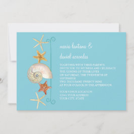 Convites Prateleiras tropicais Starfish Nautilus Summer