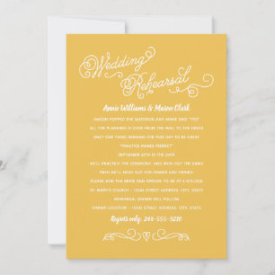 Convites Prática Faz Janto de ensaio amarelo perfeito