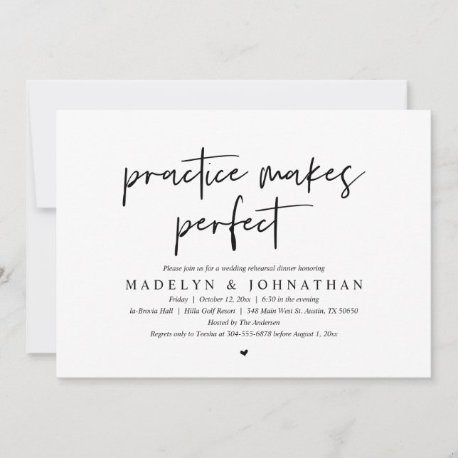 Convites Prática faz Janto perfeito, ensaio de casamento (Frente)