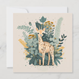 Convites Pratos de papel de girafa floral fofa