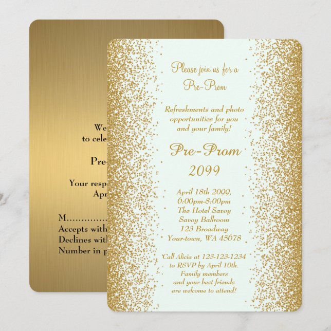 Convites Pré-Baile de formatura, Pré-Baile de formatura, Qu (Frente/Verso)