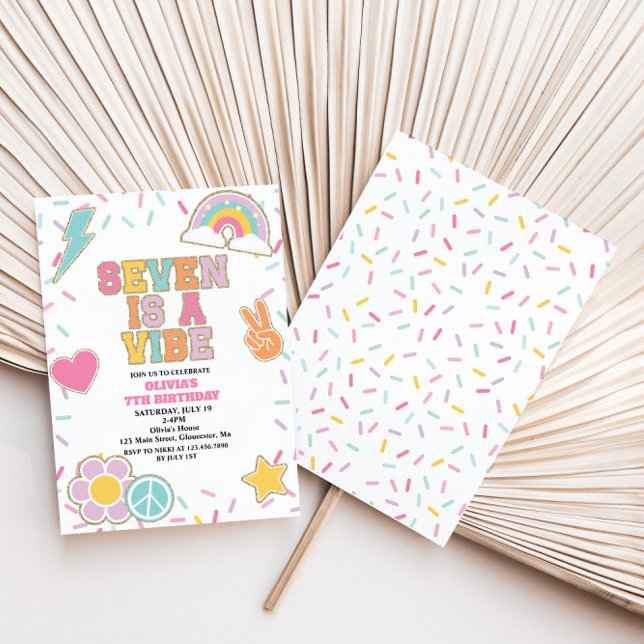 Convites Pré-ppy Patch 7 Birthday (Criador carregado)