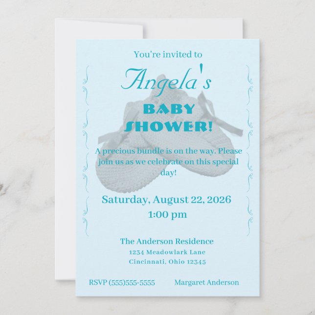 Convites Precious Bundle Boy Baby Shower Invitation (Frente)