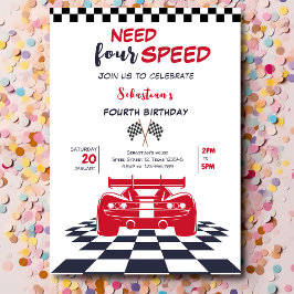 Convites Precisa de quatro carros de corrida quatro anivers