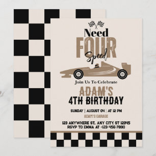 Convites Precisa de quatro velocidades de carro de corrida 