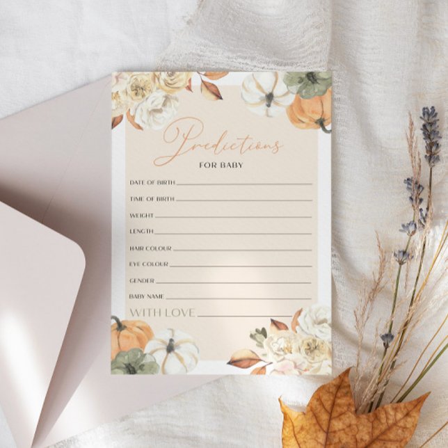 Convites Predições Do Chá de fraldas De Abóbora Para O Cart (Criador carregado)