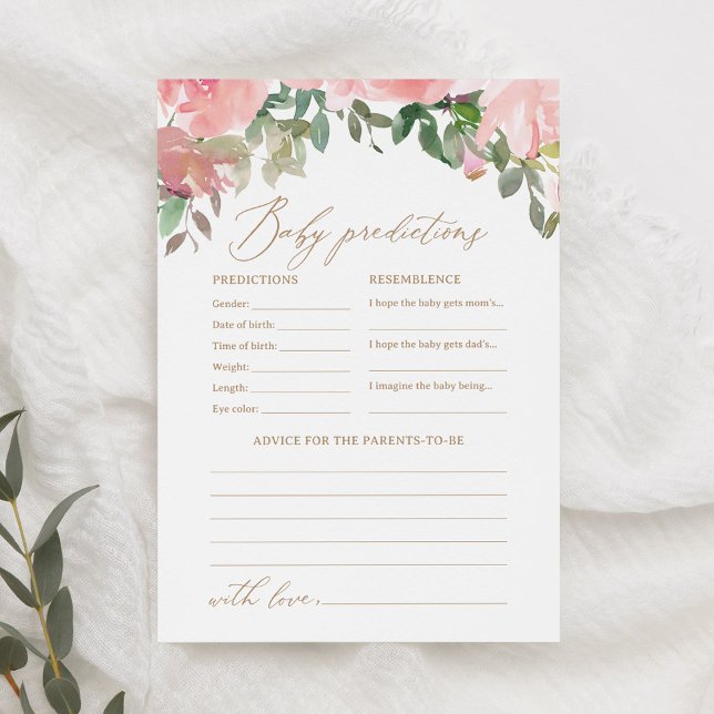 Convites Predições e conselhos sobre o Chá de fraldas Flora (Criador carregado)