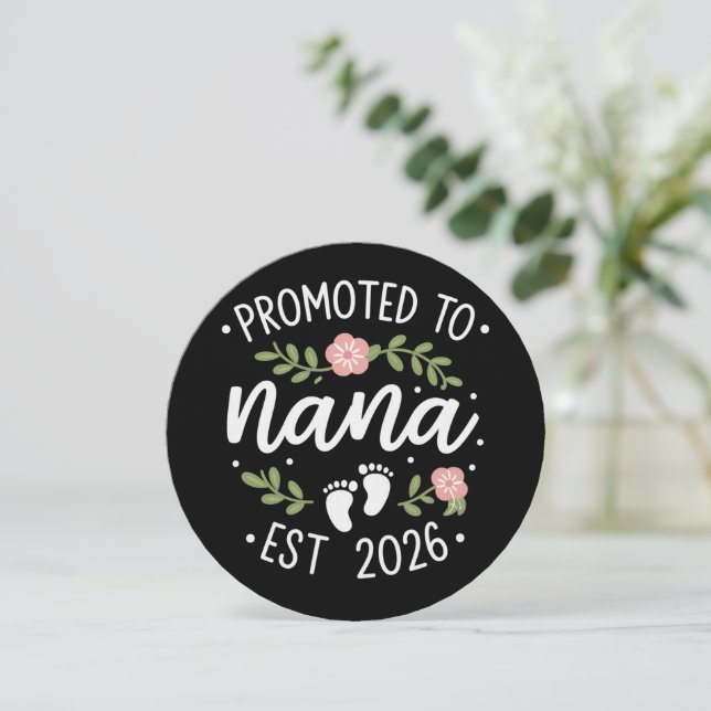 Convites Pregnancy Announcement Promoted to Nana 2026  (Em pé/Frente)
