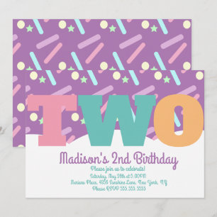 Convites Préguas que giram em torno de dois anos Pastel Co